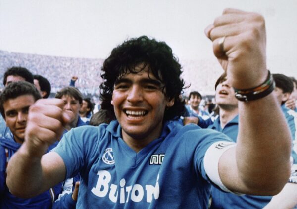 DIEGO MARADONA Naples/Napoli Champions Poster