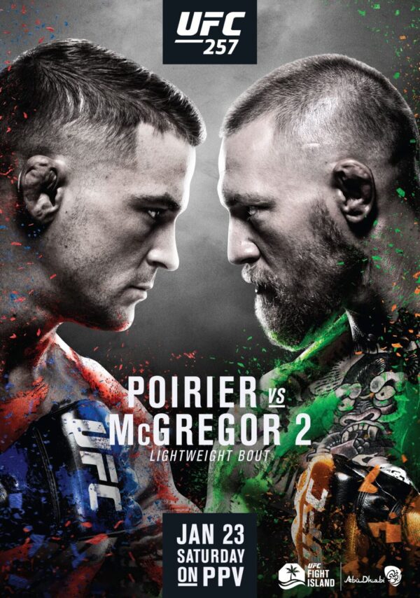 UFC 257 Dustin Poirier vs. Conor McGregor 2 Fight MMA 2021 Poster