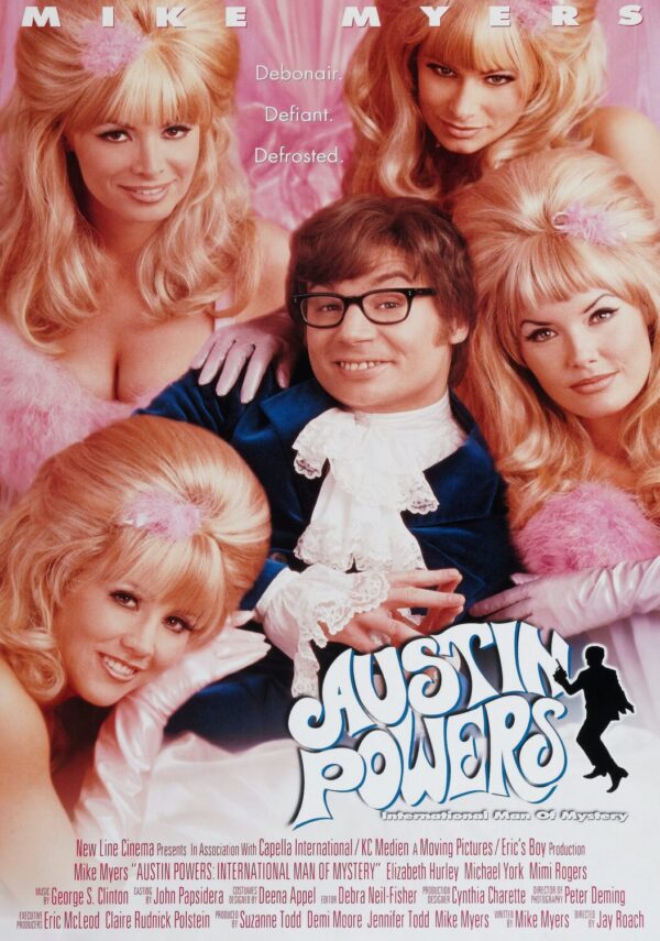 Austin Powers International Man of Mystery Movie Poster - Classic 90's Vintage Poster Print