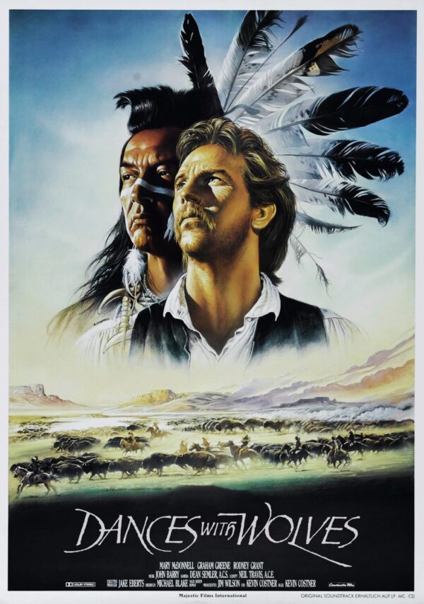 Dances with Wolves Movie Poster - Classic 90's Vintage Poster Print