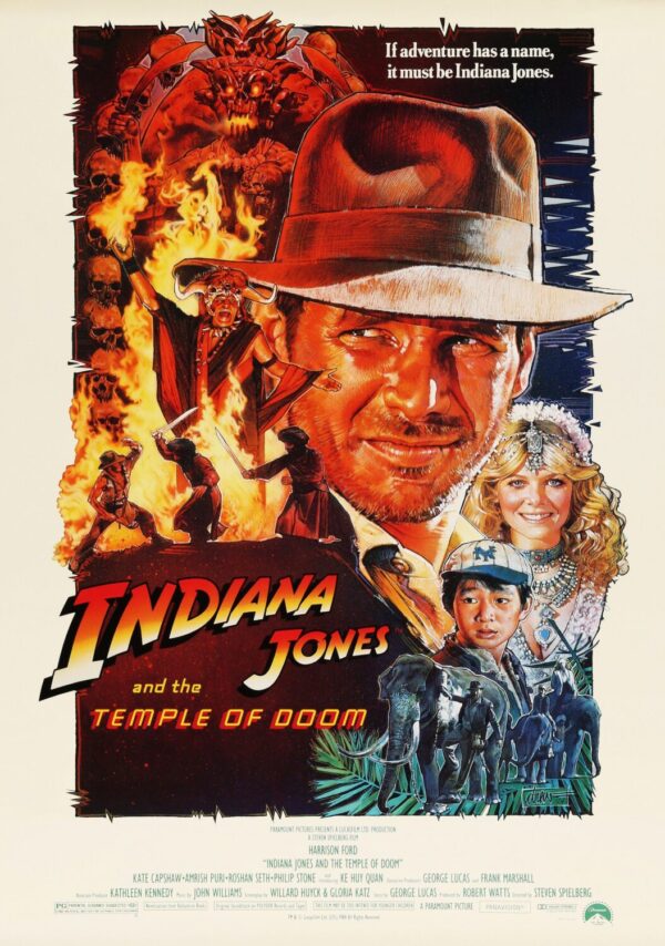 Indiana Jones and the Temple of Doom Movie Poster - Classic 80's Vintage Poster Print