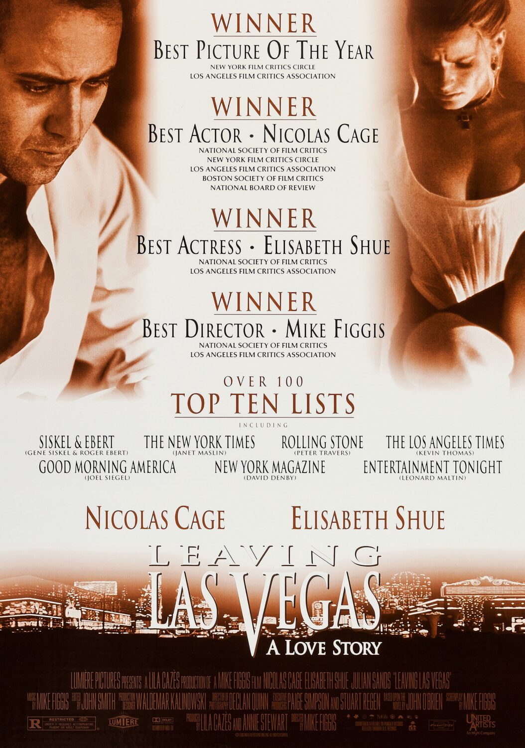 Leaving Las Vegas Movie Poster Classic 90's Vintage Poster Print