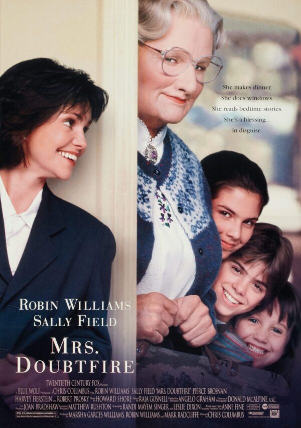 Mrs Doubtfire Movie Poster - Classic 90's Vintage Poster Print