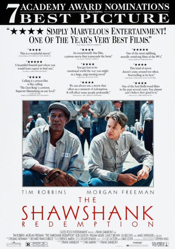 The Shawshank Redemption Movie Poster - Classic 90's Vintage Poster