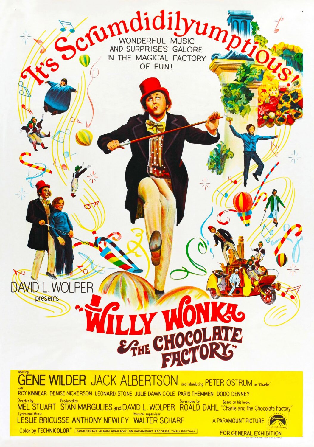 Willy Wonka & the Chocolate Factory Movie Poster Classic 70's Vintage