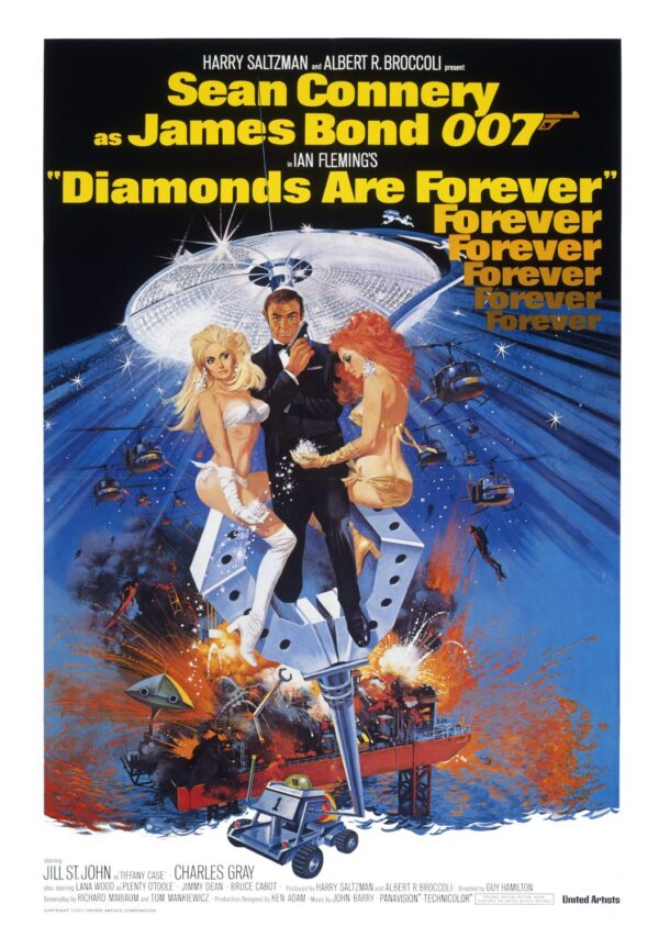 Diamonds Are Forever (James Bond) Movie Poster - Classic 70's Vintage Poster Print