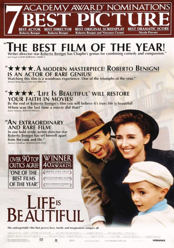 Life Is Beautiful (La vita Ã¨ bella) Movie Poster - Classic 90's Vintage Poster Print