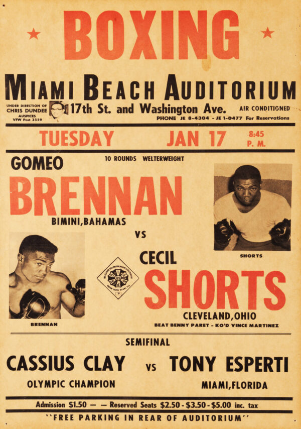Muhammad Ali vs. Tony Esperti 1961 Fight Boxing Poster