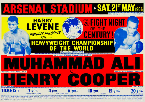Muhammad Ali vs. Henry Cooper 1966 Fight Boxing Poster