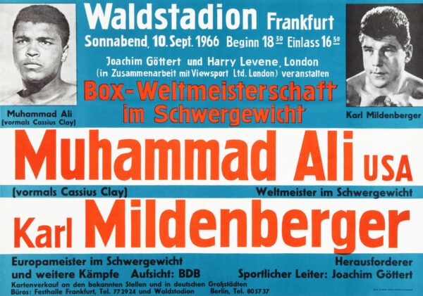 Muhammad Ali vs. Karl Mildenberger 1966 Fight Boxing Poster