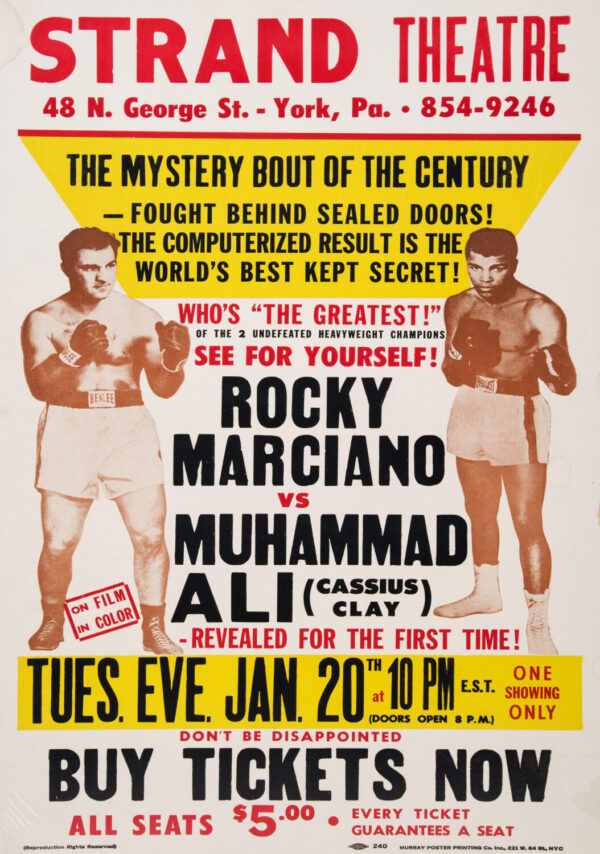 Muhammad Ali vs. Rocky Marciano 1970 Boxing Poster - The Super Fight Print