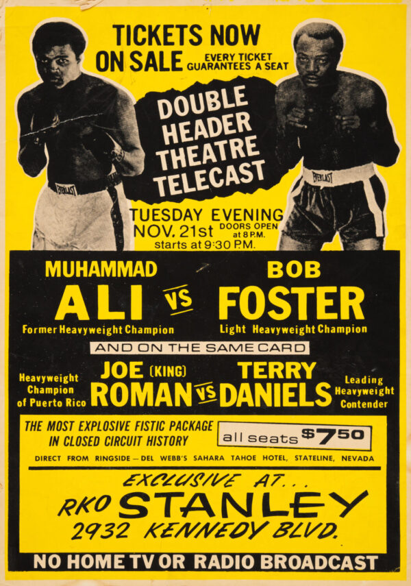 Muhammad Ali vs. Bob Foster 1972 Boxing Poster - The Sound & the Fury Print