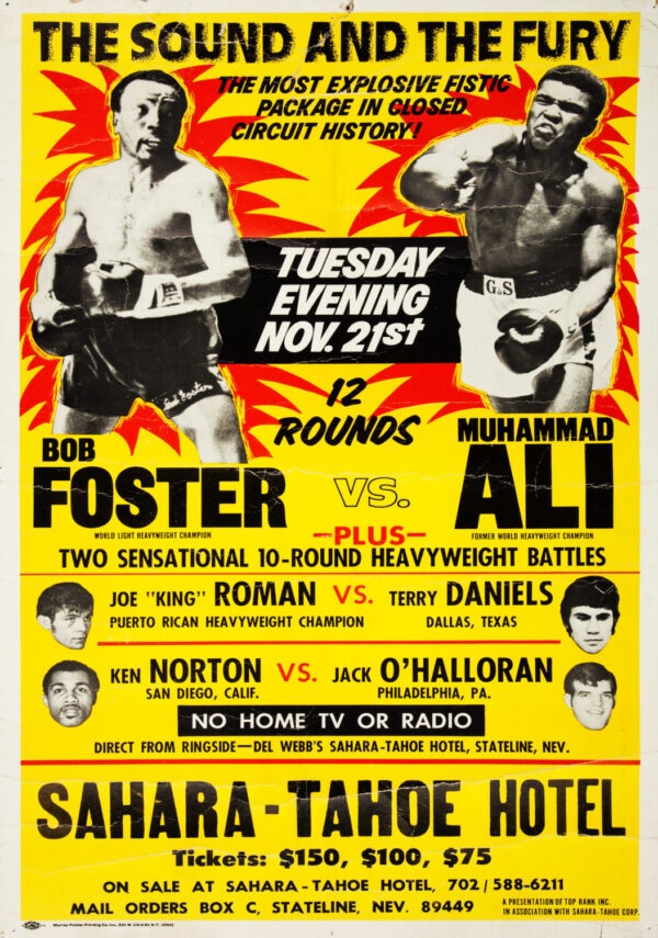 Muhammad Ali vs. Bob Foster 1972 Boxing Poster - The Sound & the Fury Print