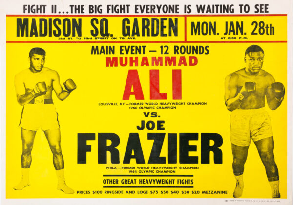 Muhammad Ali vs. Joe Frazier II 1974 Fight Boxing Poster