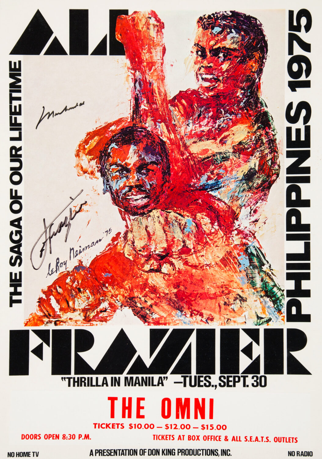 Muhammad Ali vs. Joe Frazier III 1975 Fight Poster - Thrilla Print