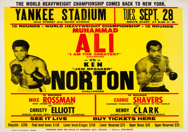 Muhammad Ali vs.Ken Norton III 1976 Fight Poster - Yankee Stadium