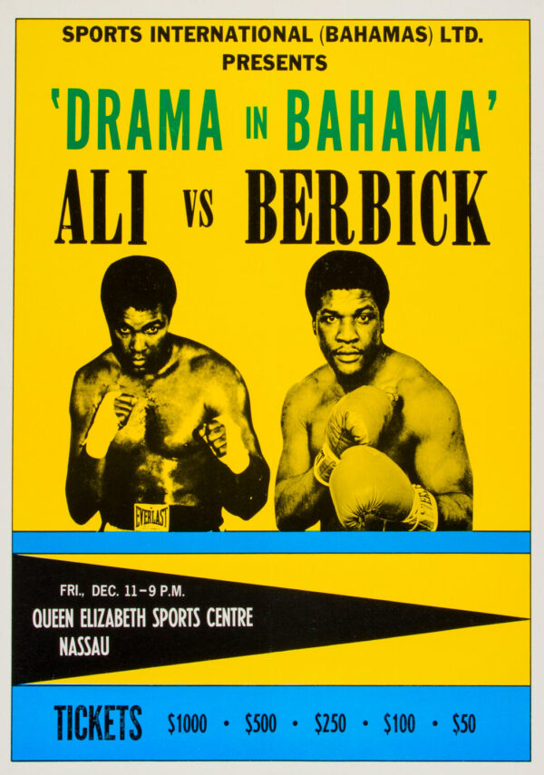 Muhammad Ali vs. Trevor Berbick 1981 Fight Boxing Poster - Drama in Bahama