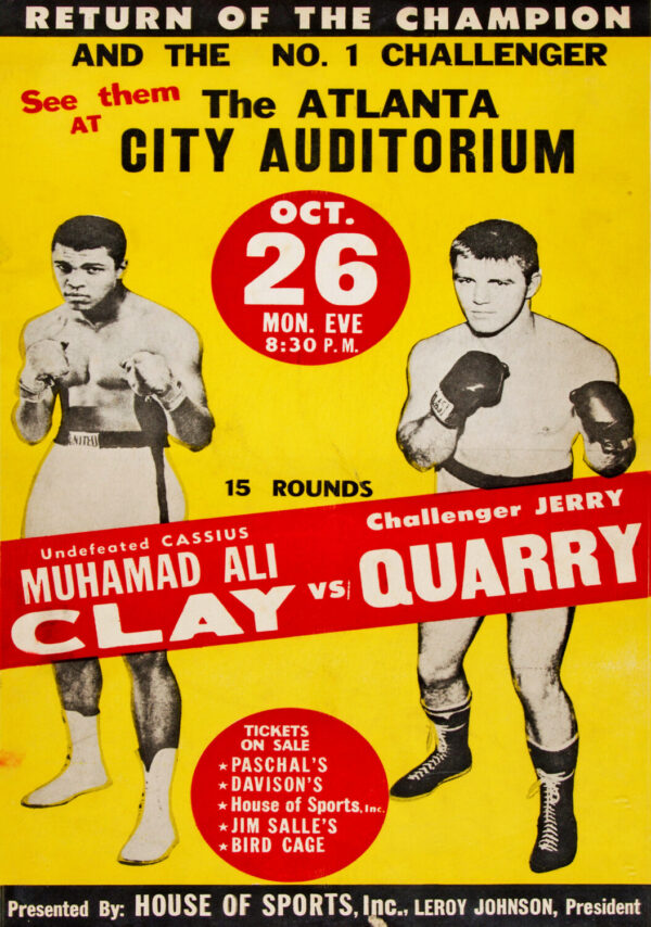 Muhammad Ali vs. Jerry Quarry 1970 Fight Boxing Poster