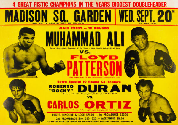 Muhammad Ali vs. Floyd Patterson II 1972 Fight Boxing Poster