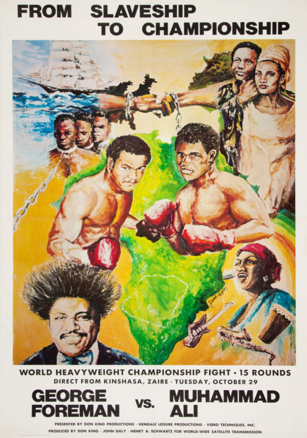 Muhammad Ali vs. George Foreman 1974 Fight Poster - Rumble In the Jungle Print
