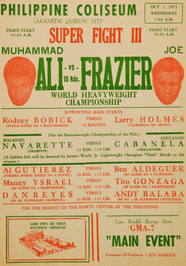 Muhammad Ali vs. Joe Frazier III 1975 Fight Poster - Thrilla in Manila