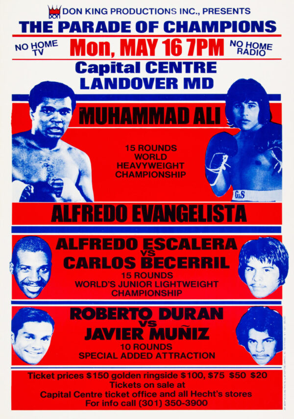 Muhammad Ali vs. Ernie Shavers 1977 Fight Boxing Poster