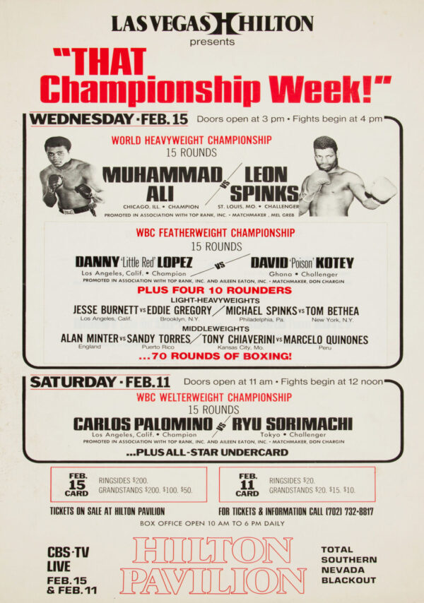 Muhammad Ali vs. Leon Spinks 1978 Fight Poster