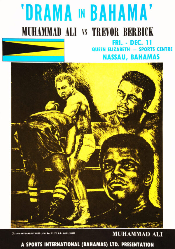 Muhammad Ali vs. Trevor Berbick 1981 Fight Boxing Poster - Drama in Bahama
