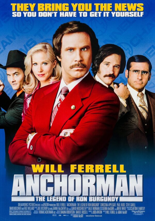 Anchorman- The Legend of Ron Burgundy 2 Movie Poster - Classic 00's Vintage Poster Print