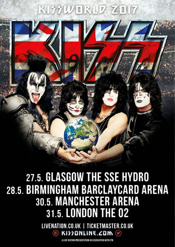 KISS KissWorld 2017 UK Tour Poster