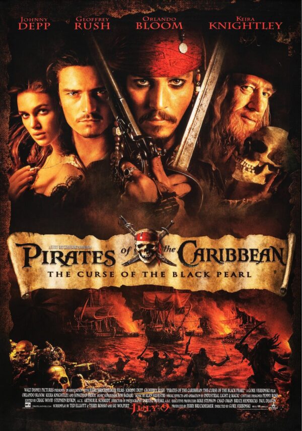 Pirates of the Caribbean- The Curse Of The Black Pearl Movie Poster - Classic 00's Vintage Poster Print
