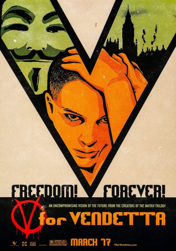 V for Vendetta Movie Poster - Classic 00's Vintage Poster