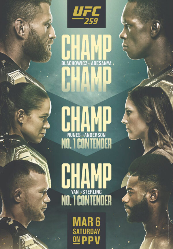 UFC 259 Jan Blachowicz vs. Israel Adesanya  Poster Print