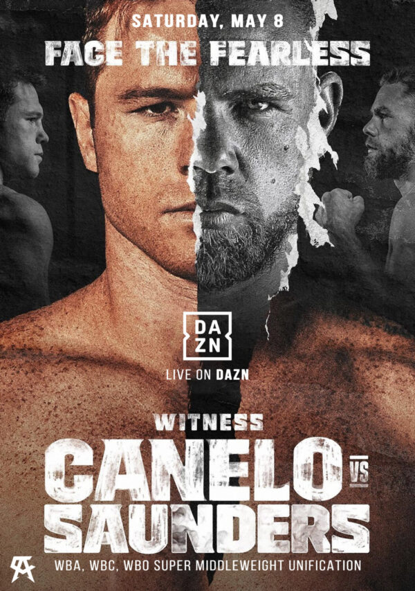 CANELO ALVAREZl vs. BILLIE JOE SAUNDERS 2021 Fight Boxing Poster Print