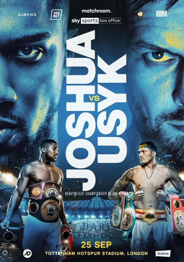 ANTHONY JOSHUA vs OLEKSANDR USYK Tottenham Hotspur Stadium, London 2021 Poster