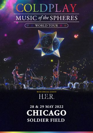 COLDPLAY Music of the Spheres 2022 World Tour: CHICAGO Soldier Field Poster