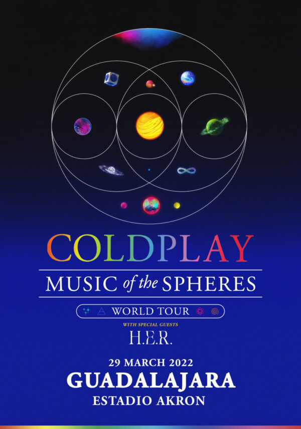 COLDPLAY Music of the Spheres 2022 World Tour: GUADALAJARA Estadio Akron Poster Print