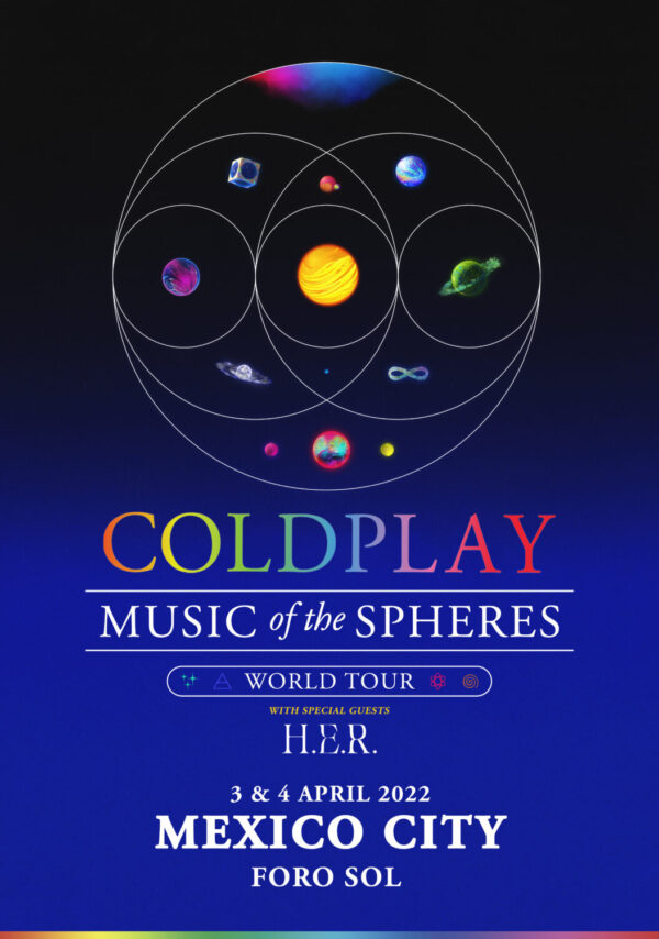 COLDPLAY Music of the Spheres 2022 World Tour: MEXICO CITY Foro Sol Poster Print