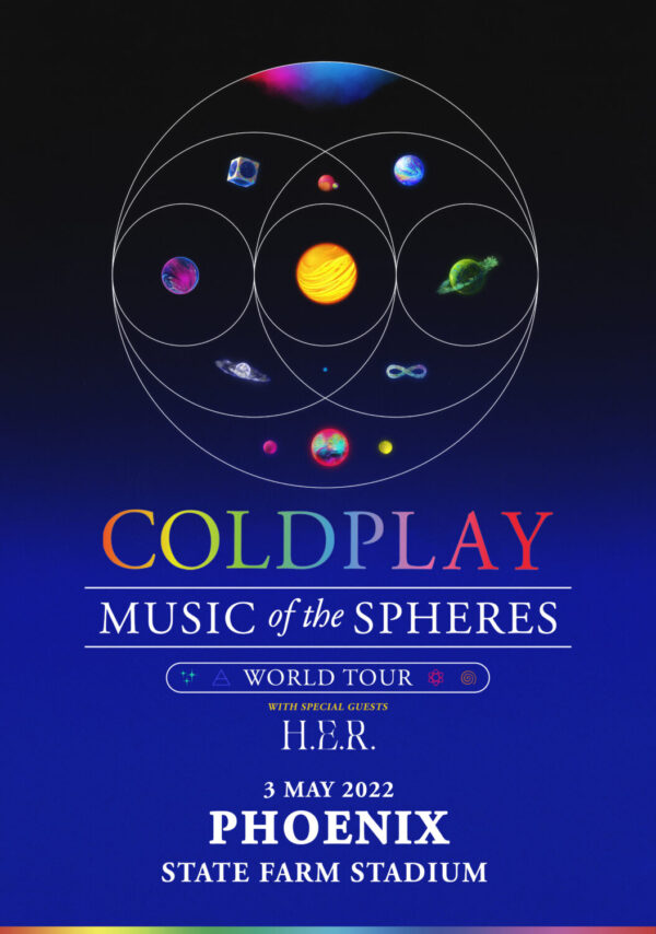 COLDPLAY Music of the Spheres 2022 World Tour: PHOENIX State Farm Stadium Poster Print