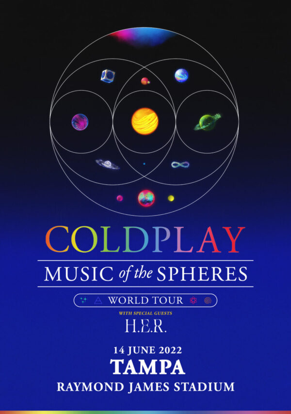 COLDPLAY Music of the Spheres 2022 World Tour TAMPA Raymond James