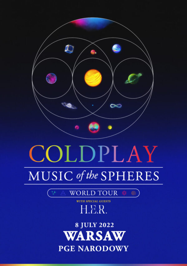 COLDPLAY Music of the Spheres 2022 World Tour: WARSAW PGE Narodowy Poster Print