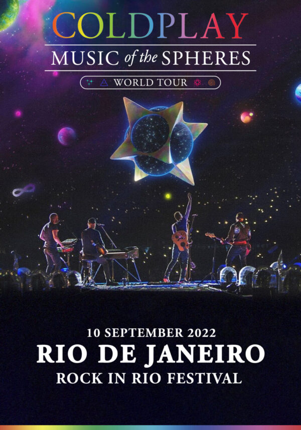 COLDPLAY Music of the Spheres 2022 World Tour: RIO DE JANIERO Rock In Rio Festival Poster Print