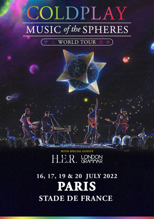 COLDPLAY Music of the Spheres 2022 World Tour: PARIS Stade de France Poster