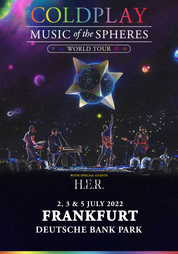 COLDPLAY Music of the Spheres 2022 World Tour: FRANKFURT Deutsche Bank Park Poster