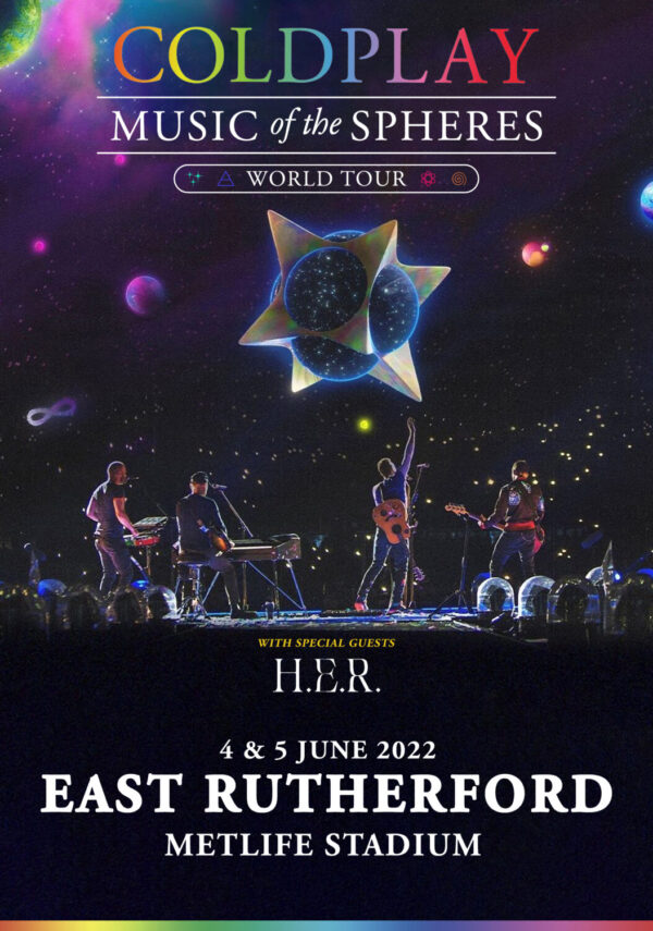COLDPLAY Music of the Spheres 2022 World Tour: EAST RUTHERFORD MetLife Stadium Poster Print
