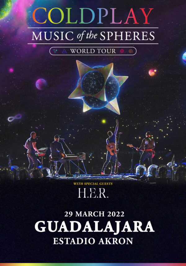 COLDPLAY Music of the Spheres 2022 World Tour: GUADALAJARA Estadio Akron Poster Print