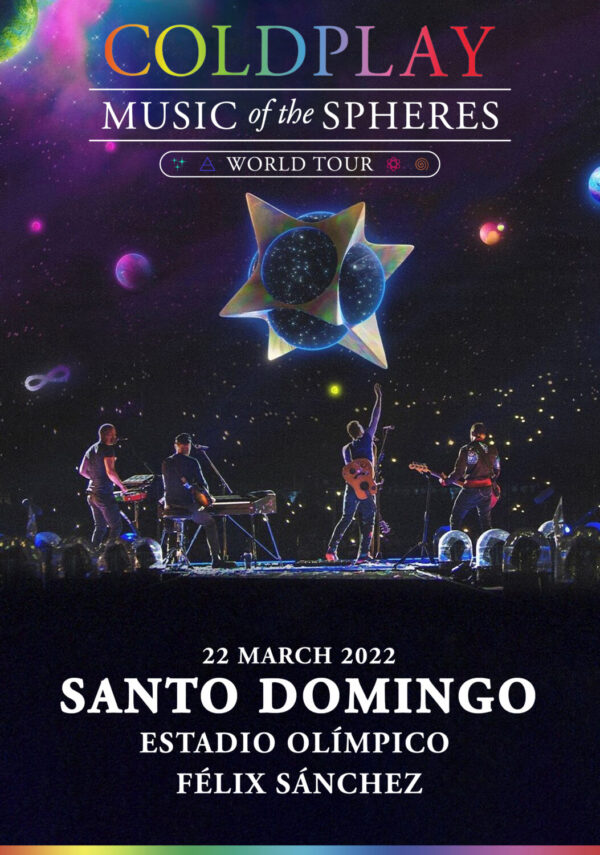 COLDPLAY Music of the Spheres 2022 World Tour: SANTO DOMINGO Estadio Olímpico Poster Print