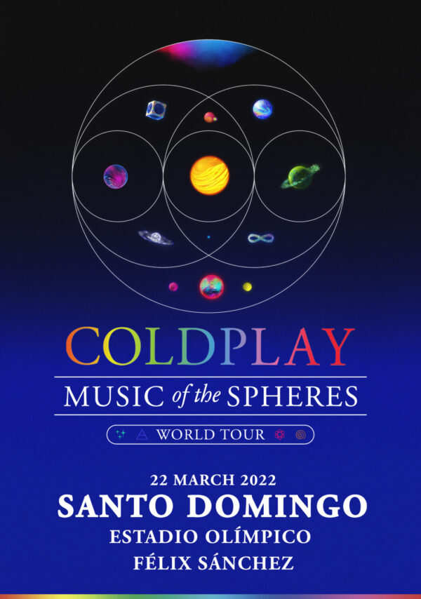 COLDPLAY Music of the Spheres 2022 World Tour: SANTO DOMINGO Estadio Olímpico Poster Print