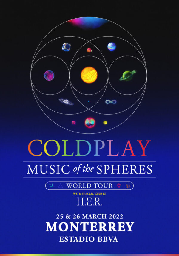 COLDPLAY Music of the Spheres 2022 World Tour: MONTERREY Estadio BBVA Poster Print