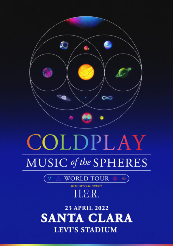 COLDPLAY Music of the Spheres 2022 World Tour: SANTA CLARA Levi’s Stadium Poster Print